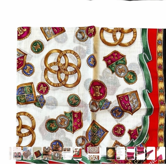 Celine Paris Multicolor Silk Scarf - Picture 4 of 4